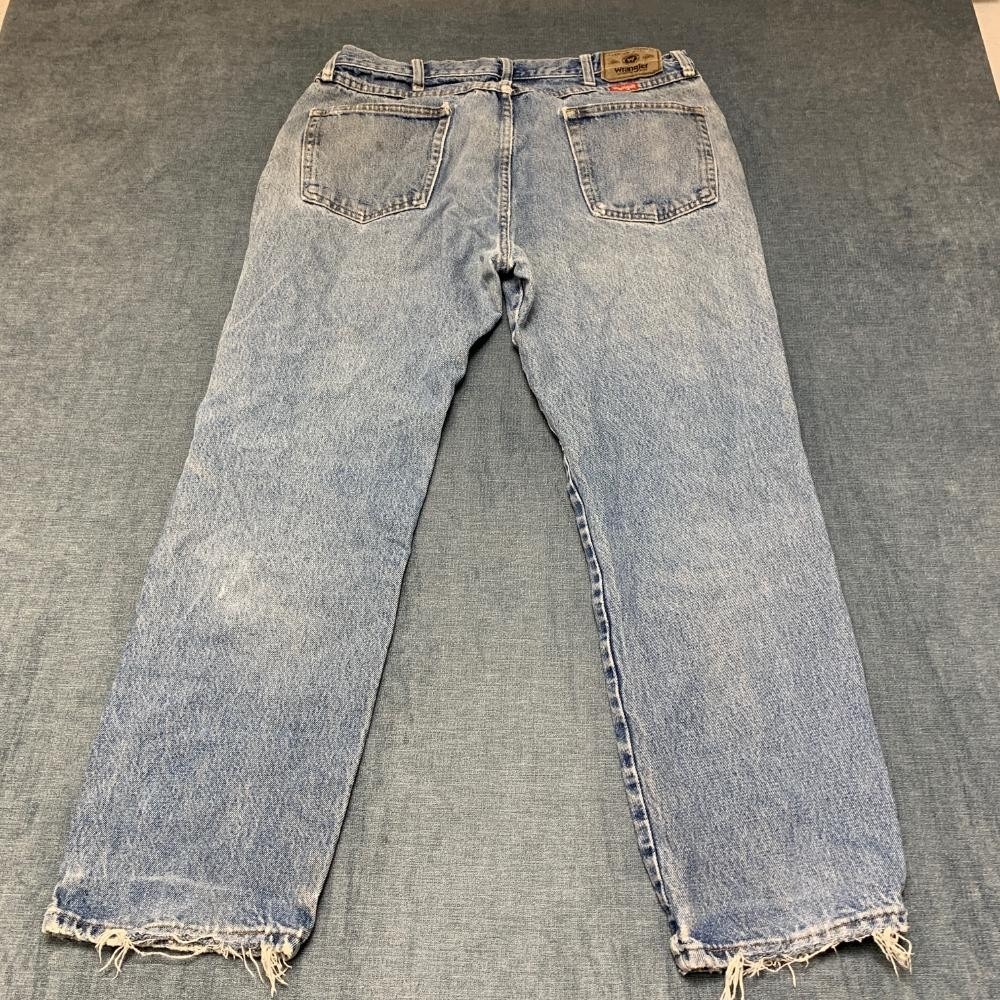 Wrangler Premium Quality Jeans Mens 36x30 Blue Cotton Regular Fit Straight Leg